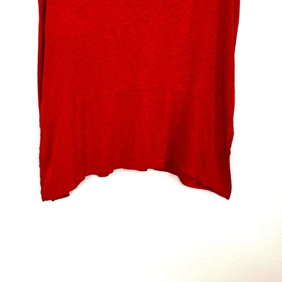 J. Jill Pima Dipped Hem Tunic in Orange/red Women's Sz M 100% Pima Cotton Knit - Picture 10 of 11